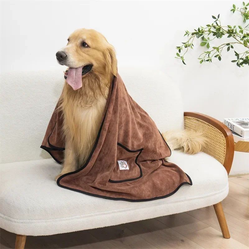 Pet Towel Dog Bathrobe Water Absorbent And Quick Drying Cleaning Beauty Glove Style Pocket Dog Bath Towel Accessori Cani view 8