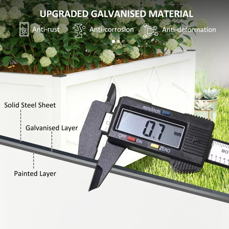 Outdoor Planter Box Galvanized Raised Garden Bed With Trellis For Climbing Vines view 2