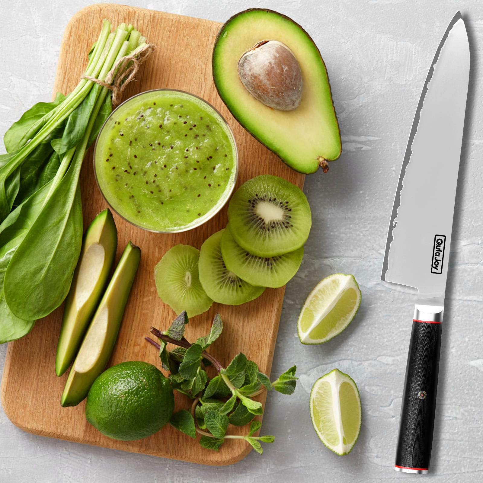 Qulajoy VG10 Chef Knife, Japanese 10Cr15MoV Steel Chefs Knives, Slicing Knife For Meat Vegetable view 10