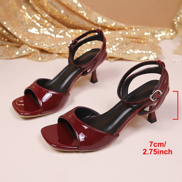 Women's Square Toe Single Buckle Strap Elegant Sandals view 3