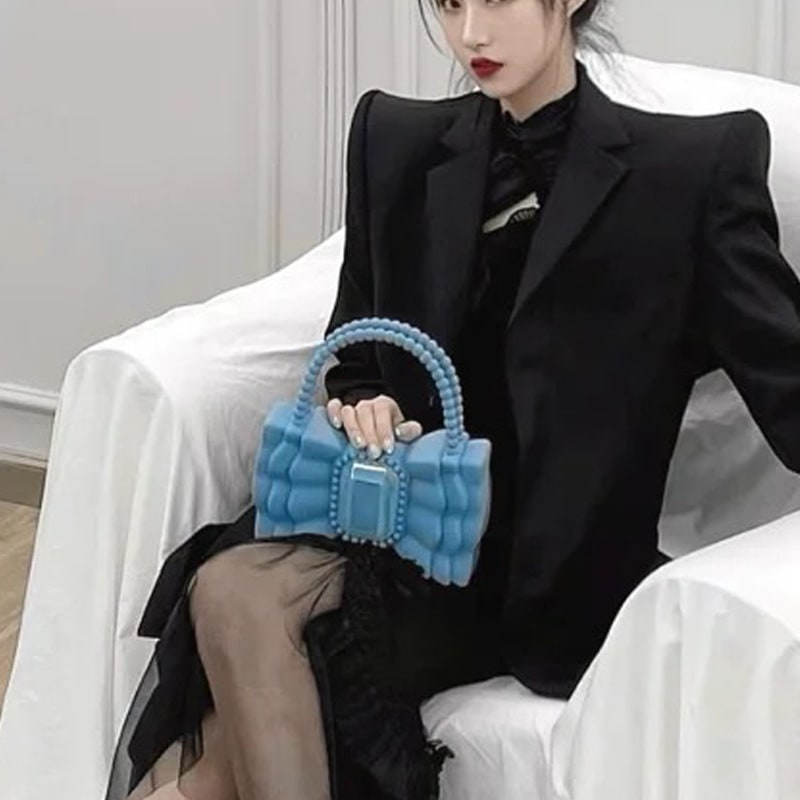 All-match Bow Princess Style Jelly Sweet Tote Bag view 6
