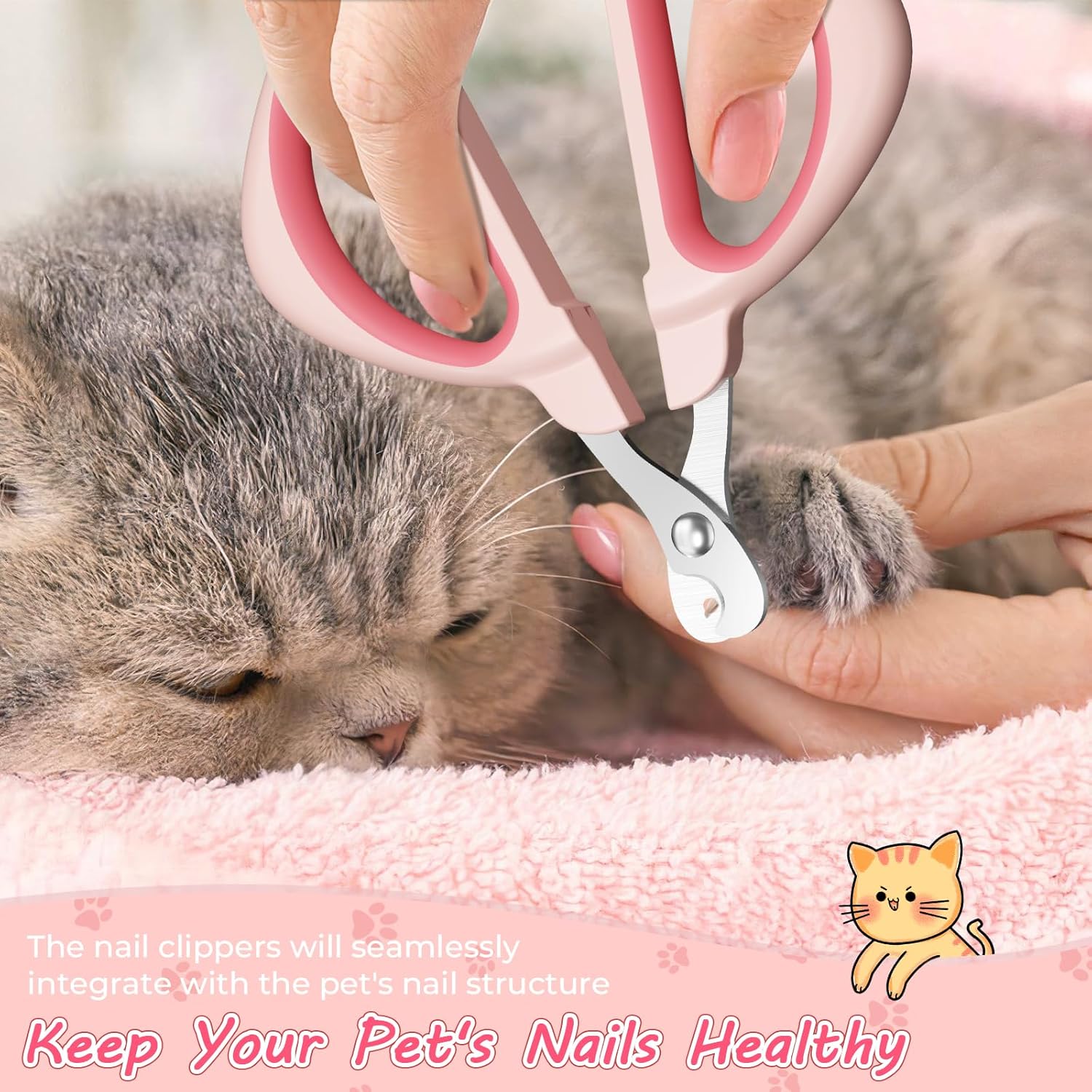 Cat Nail Clipper Cat Nail Trimmer With Positioning Round Hole Sharp Non Slip Handle Cat Claw Clipper Safe Indoor Cat Nail Clipper Pet Nail Clipper For Cats, Puppies And More Animals view 7
