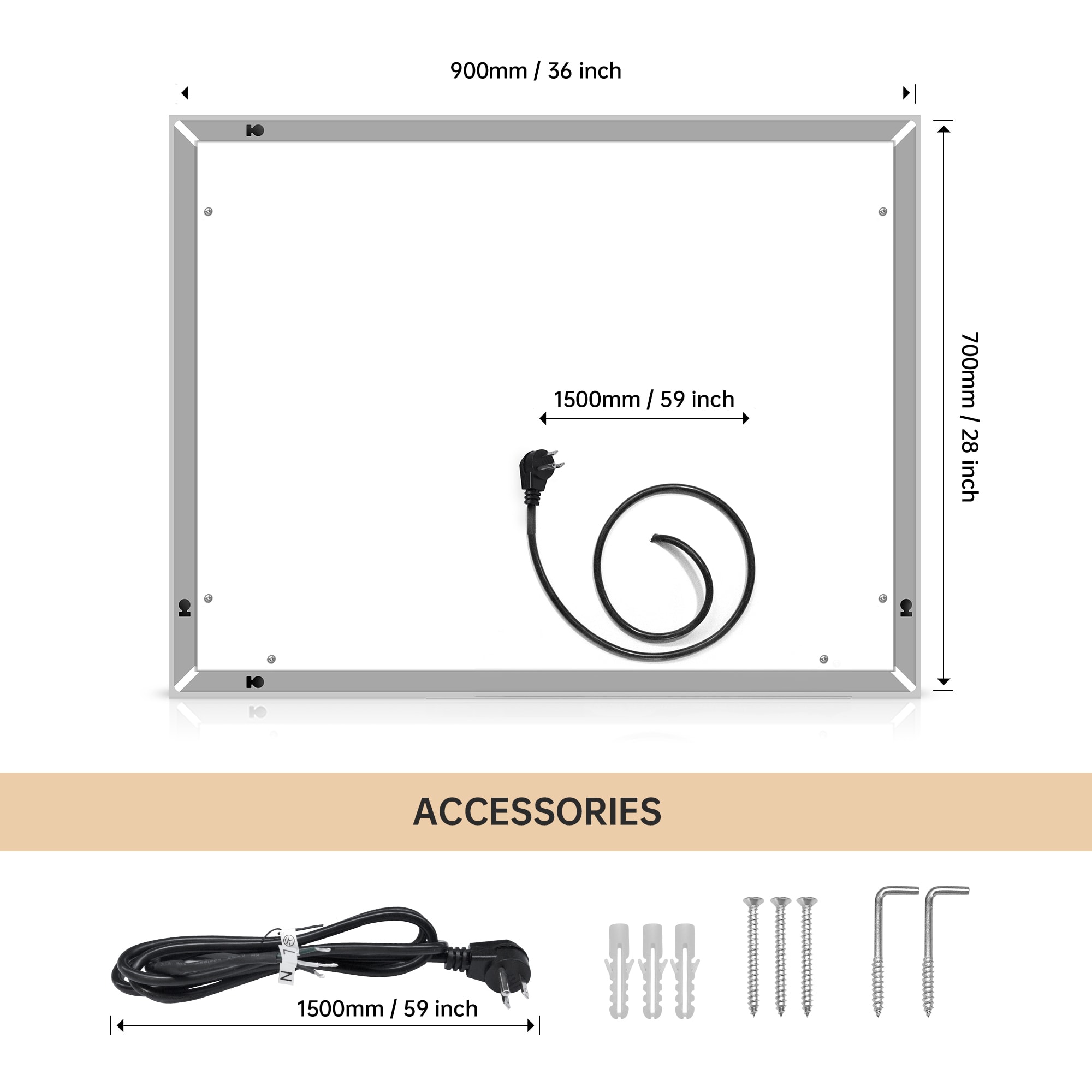 LED Bathroom Mirror With Touch Button Control view 4
