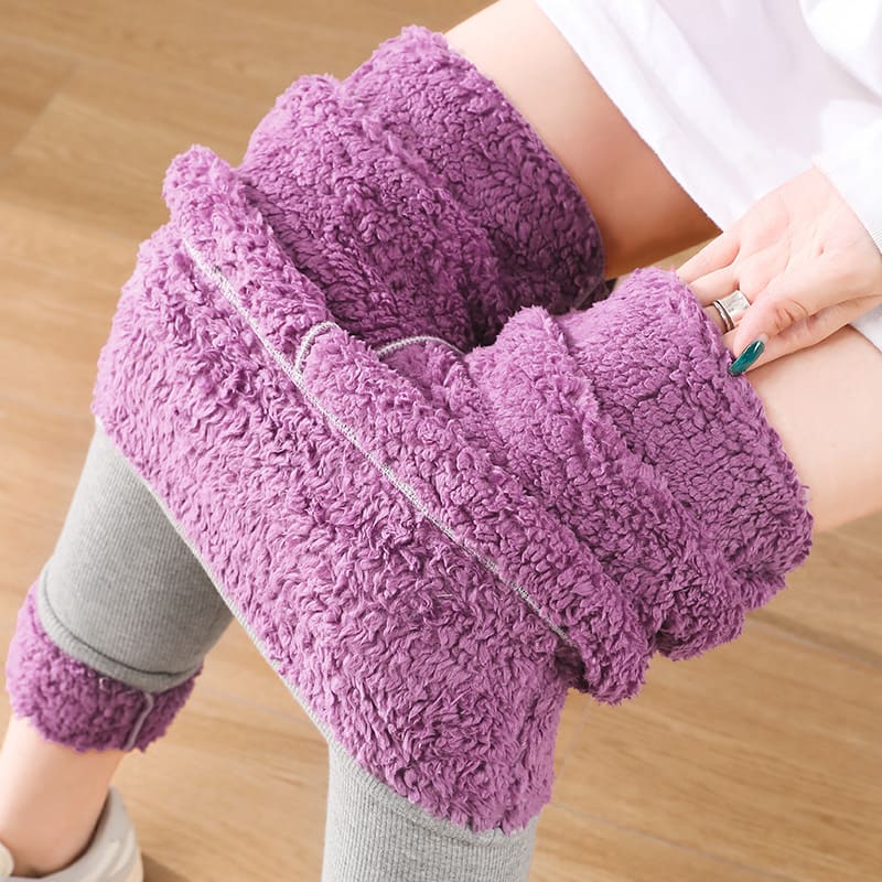 High Waist Plush Leggings Winter Warm Solid Slim Pants Fashion Trousers For Women Clothing view 8