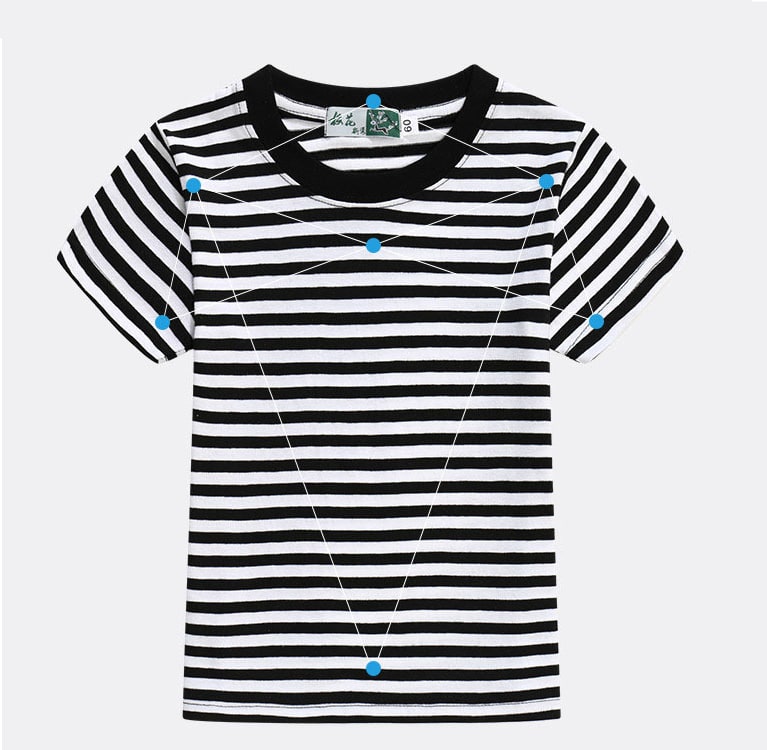 Children's Blue And White Stripes Round Neck Short Sleeve view 5