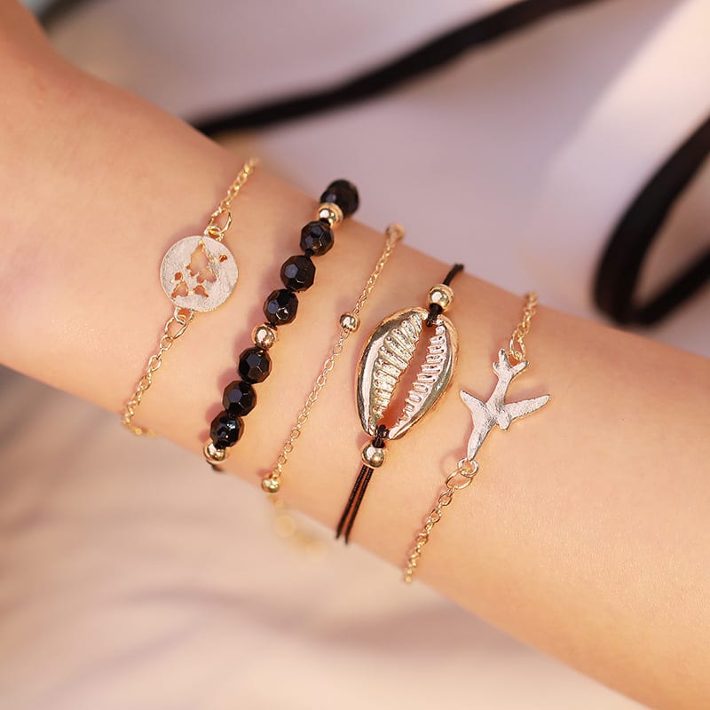Six-piece Multi-layer Bracelet Hollow Map Set view 3