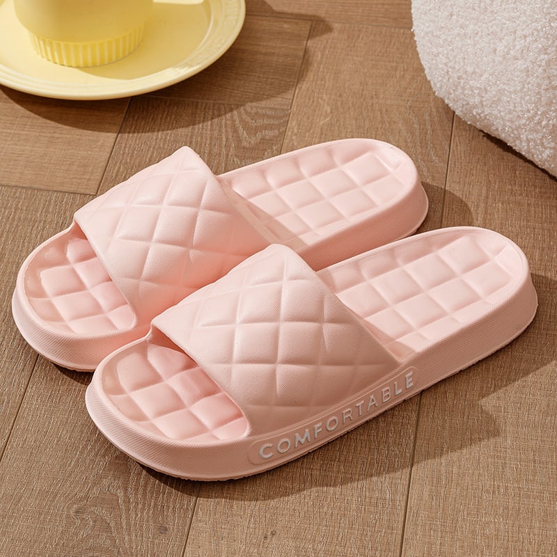 Men's Home Slippers With Plaid Design Soft-soled Silent Indoor Floor Bathing Slippers Women House Shoes Summer view 14
