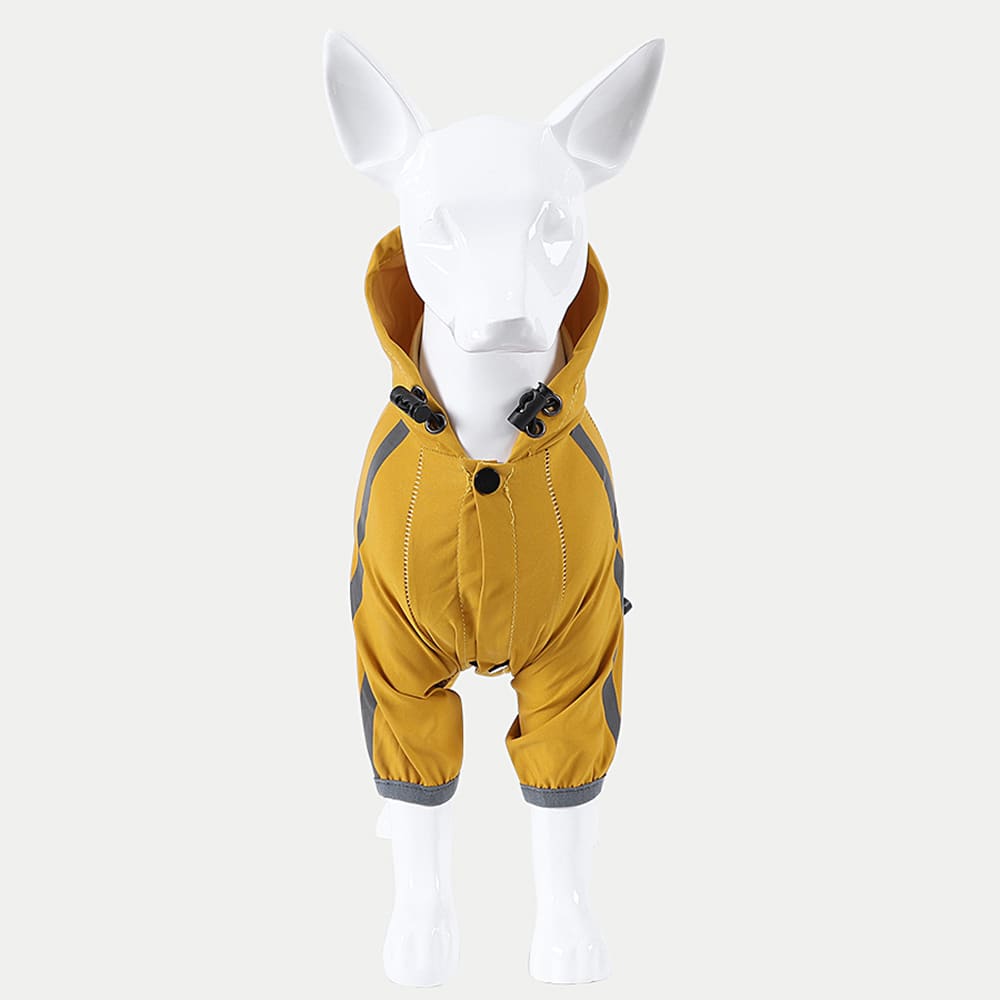 Dog Raincoat With Reflective, Waterproof Dog Rain Jacket With Hood, Leash Hole, Reflective Strap For Small Medium Dogs, Lightweight Puppy Clothes view 4