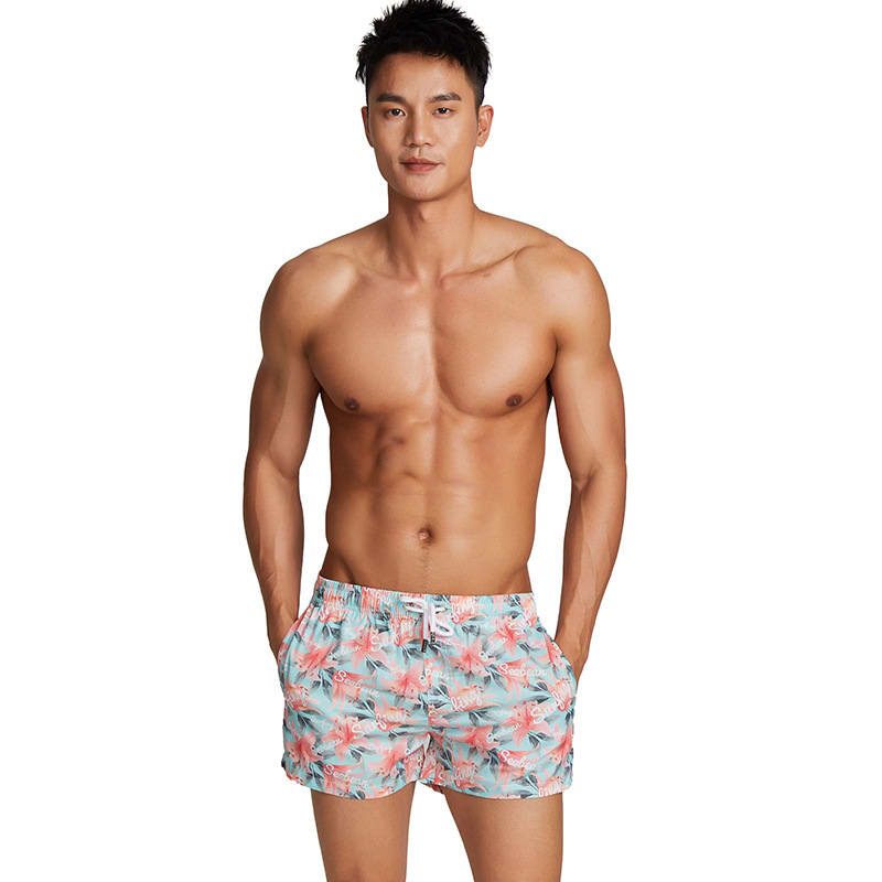 Men's Beach Pants Peach Fur Fashionable Printed Lily view 5