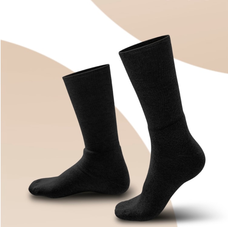 Warm And Moisture-absorbing Mid-tube Solid Color Business Socks view 4