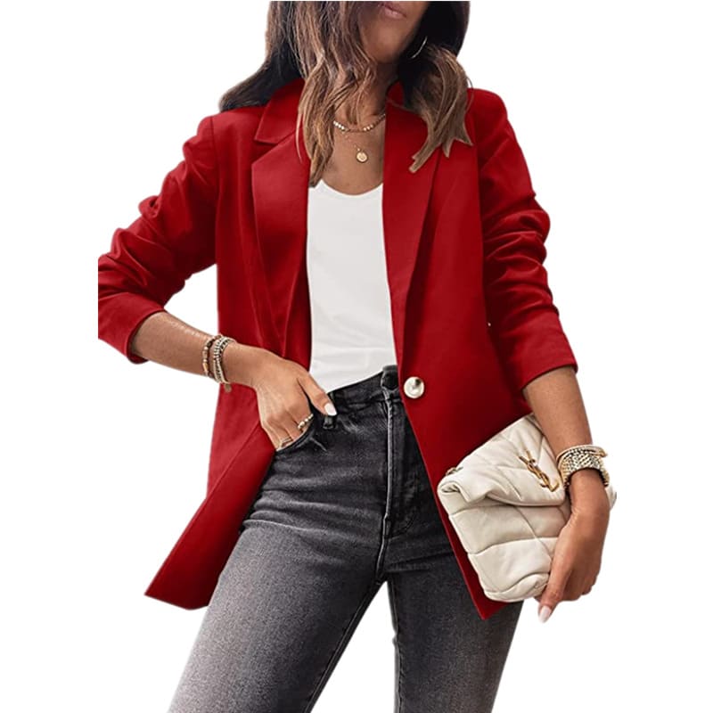 Women's Solid Color Casual Long Sleeve Small Suit OL view 8