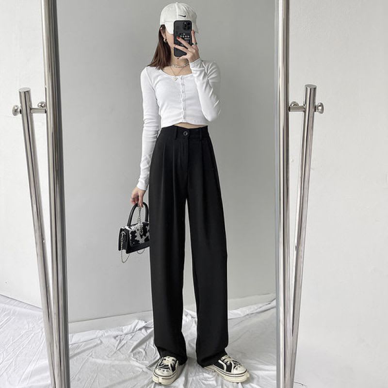 Oversized Women's Drape Suit Mopping Floor Pants Loose Straight Leg Floor Pants view 1