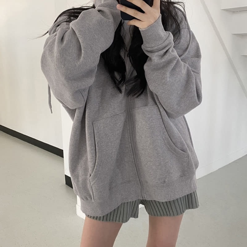 Loose Cardigan Jacket Thickened Plus Fleece view 7