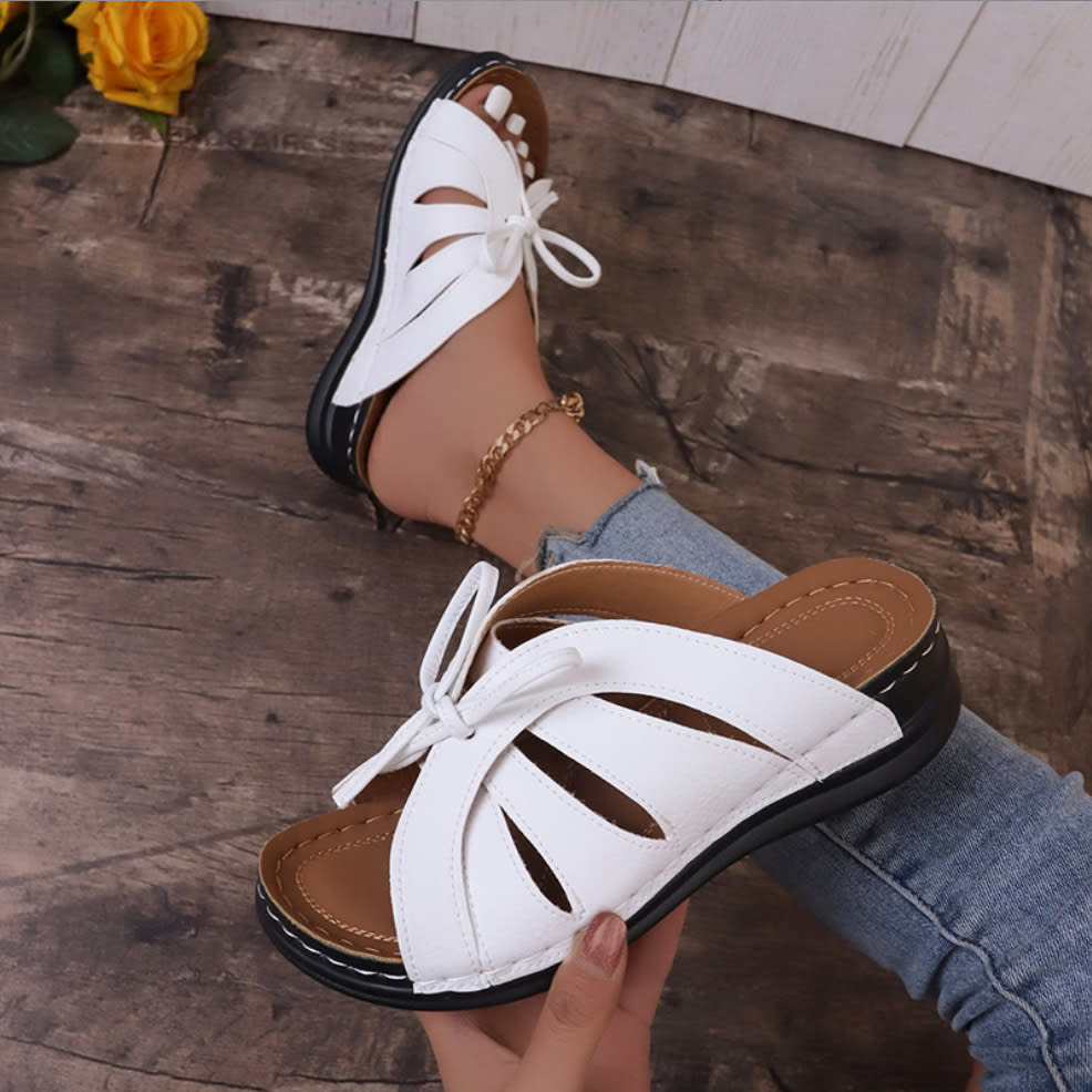 New Roman Shoes For Women Lace-up Platform Wedges Sandals Summer Fashion Slides Casual Vacation Beach Slippers view 3