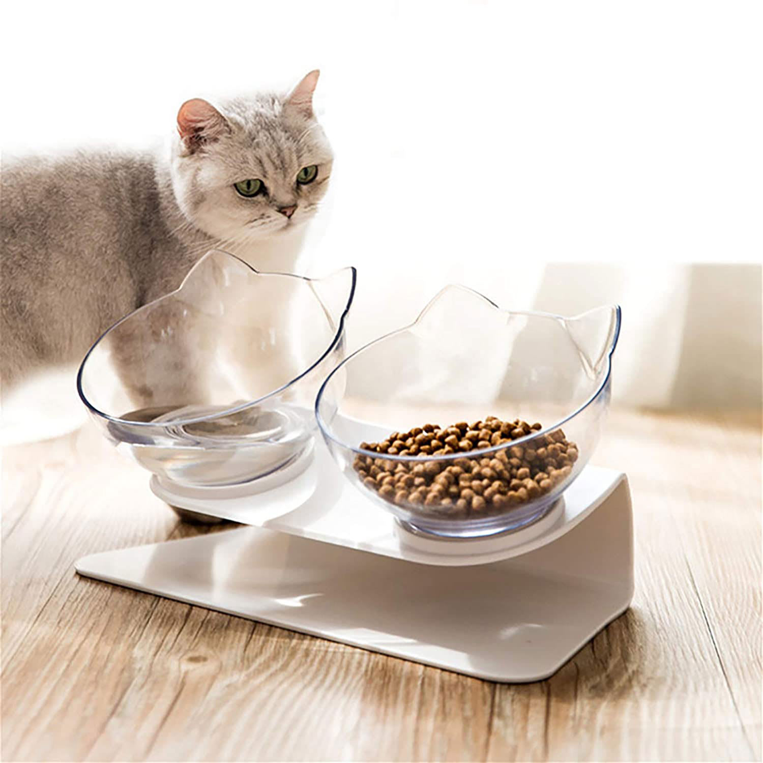 Cat Elevated Feeder Stand With Transparent Bowl view 27
