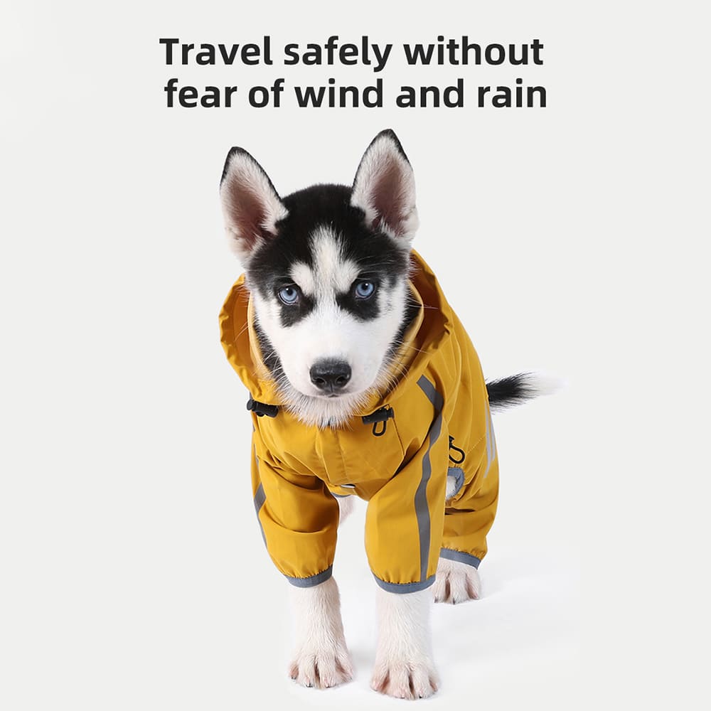 Dog Raincoat With Reflective, Waterproof Dog Rain Jacket With Hood, Leash Hole, Reflective Strap For Small Medium Dogs, Lightweight Puppy Clothes view 11