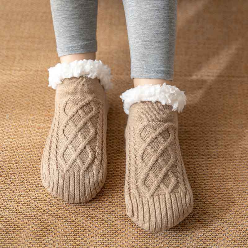 Winter Knitted Plush Floor Socks Home Warm Non-slip Carpet Socks Women view 12
