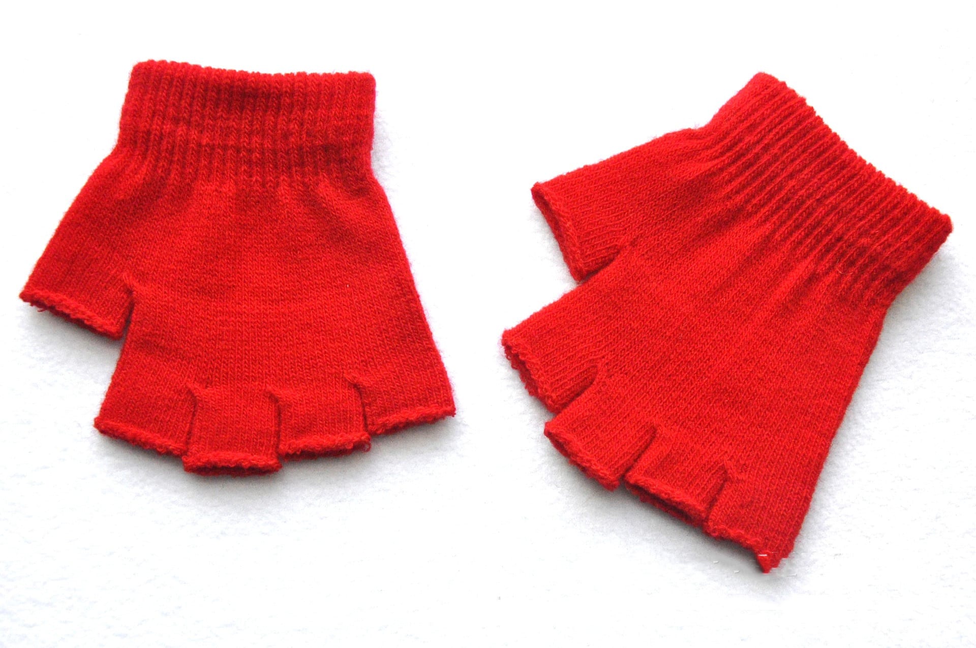 Children's Solid Color Needle Warm Half-finger Gloves view 14