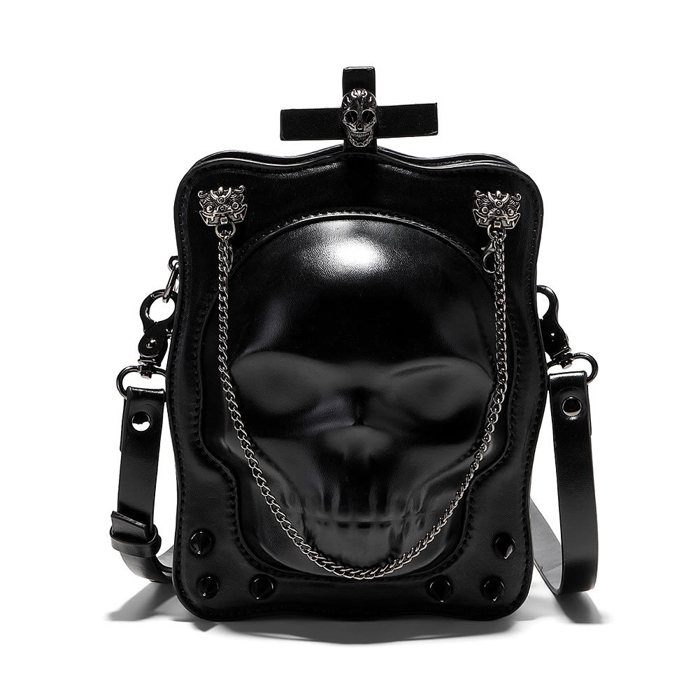 Halloween Skull Shoulder Bag Dark Gothic Crossbody Bags Women Mini Personality Square Messenger Bag view 5