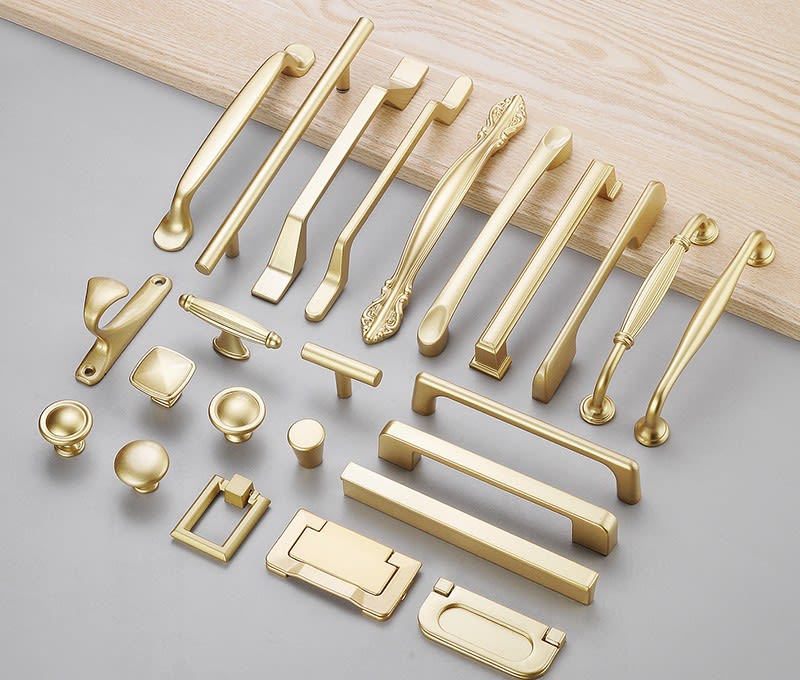 Gold Handle Closet Door Handle Drawer Cabinet Shoe Cabinet Single Hole Handle view 3