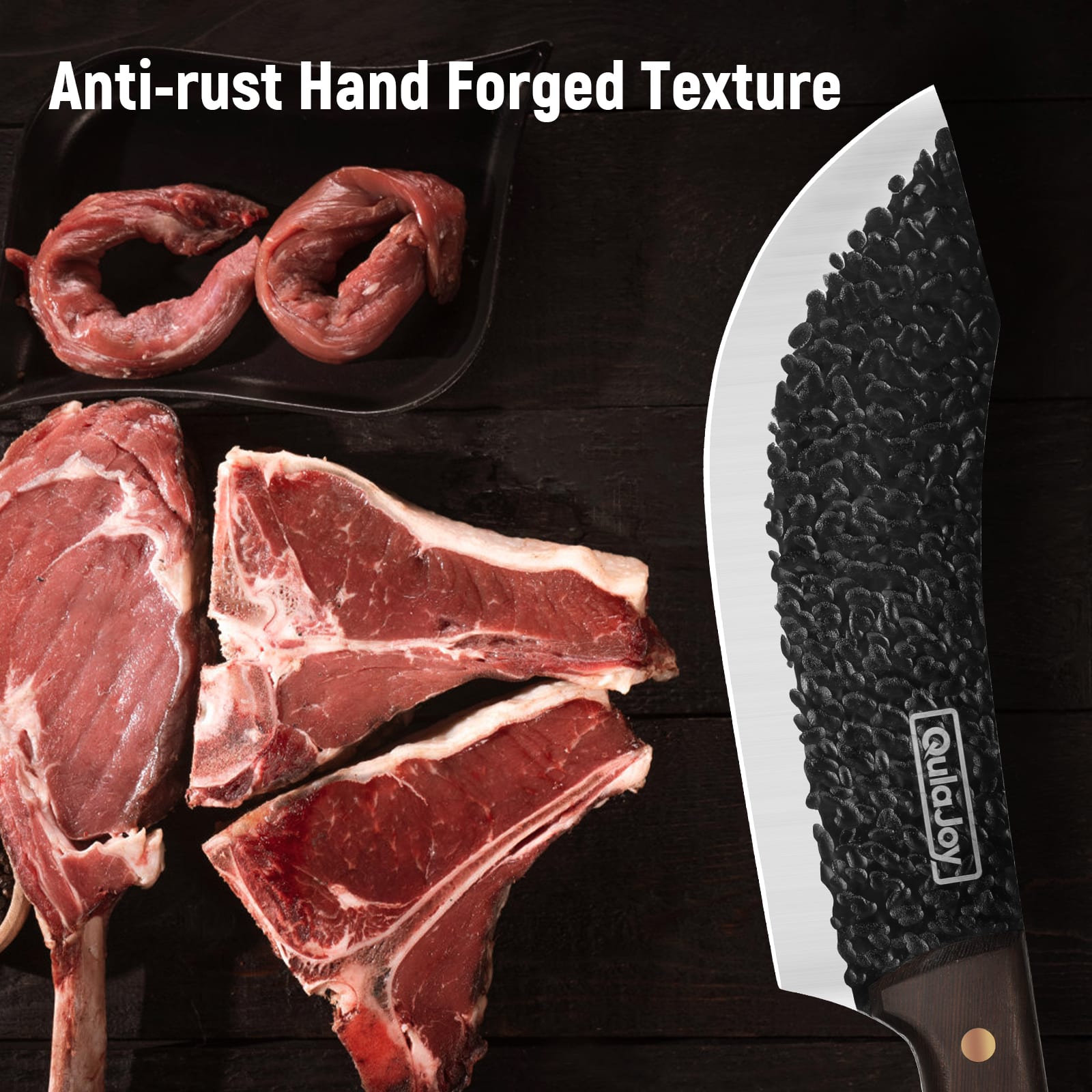 Qulajoy Meat Cleaver Knife - 7.3 Inch High Carbon Stainless Steel Butcher Knife For Meat Cutting Slicing Vegetables- Professional Chopper Knife For Home Kitchen Chef Knife view 2
