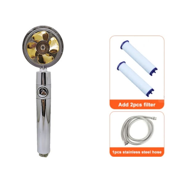 Shower Head Water Saving Flow 360 Degrees Rotating With Small Fan ABS Rain High Pressure Spray Nozzle Bathroom Accessories view 23