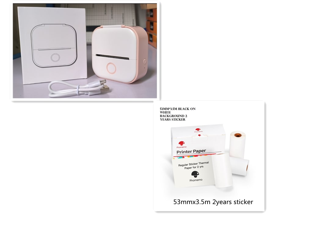 Portable Mini Thermal Label Printer Home Photo Printer Student Wrong Question Printer Bluetooth-compatible Mini Label Printer Price Tag view 76