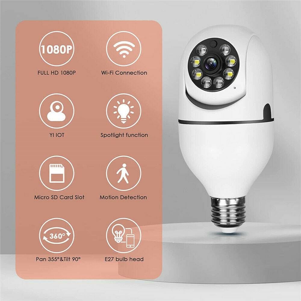 IR E27 Light Bulb Camera 1080P HD Wireless Wifi Smart Home Security Camera view 6
