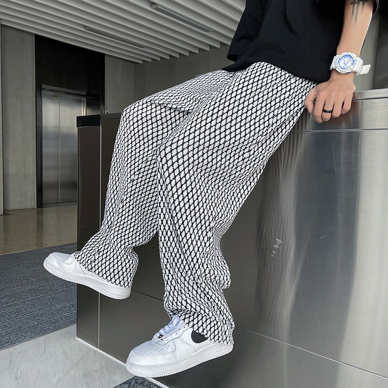 American Oldschool Casual Wide Leg Pants Men's Drape view 2