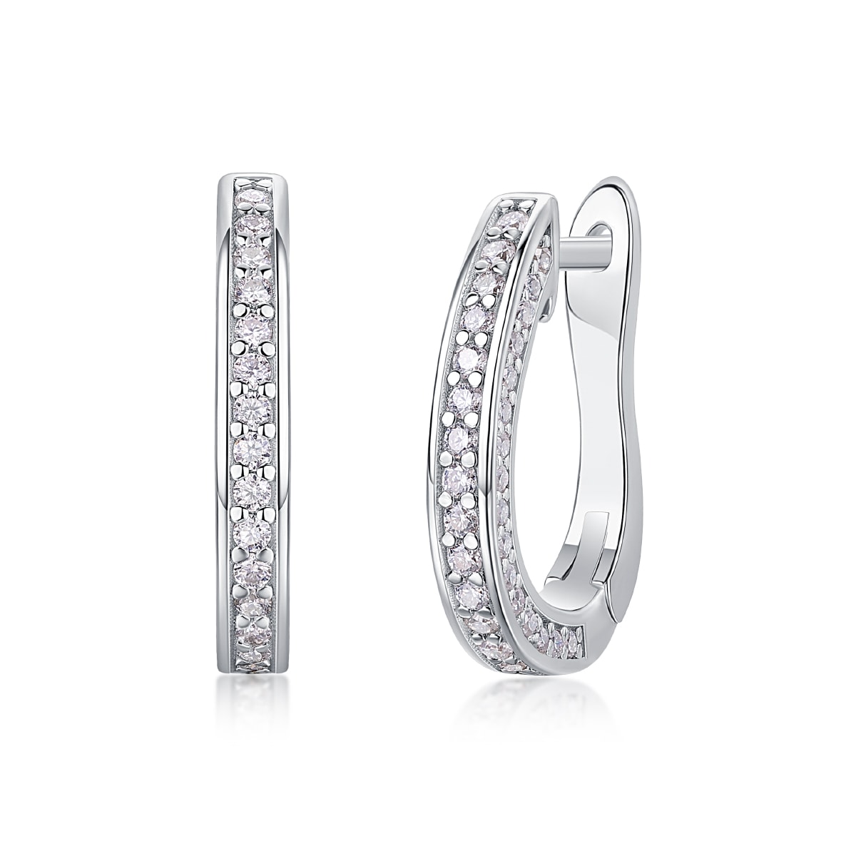 1Highlight - S925 Moissanite Sterling Silver Earrings With Platinum-plated Stud Earrings, Fashionable, Trendy And Affordable Diamond Jewelry Prohibit Tk Sales view 3