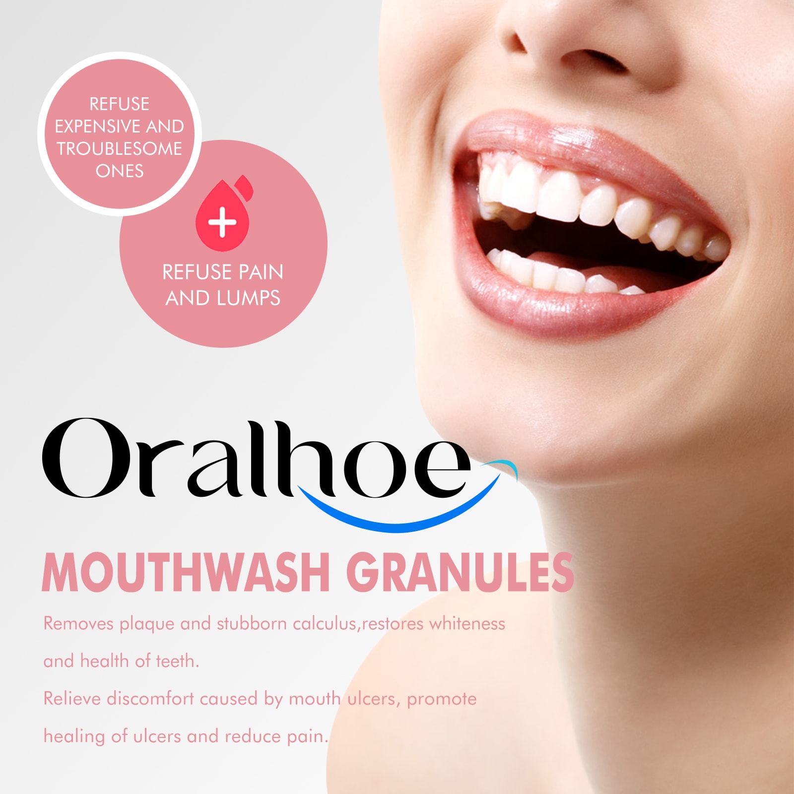 Oralhoe Peach Flavor Teeth Cleaning Mouthwash Pellets Breath Long Lasting Fragrance Clean Gums Portable Mouthwash Pellets view 5