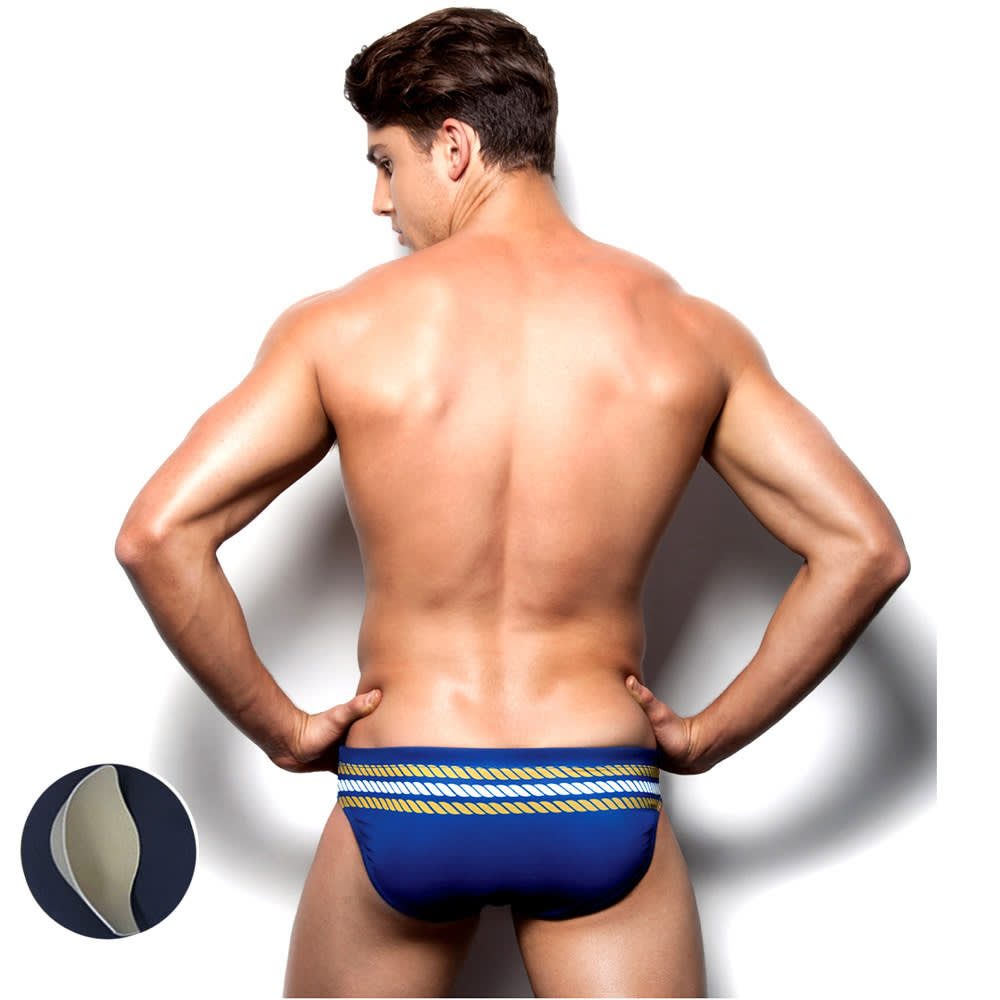 Men's Swimming Trunks Sexy Striped Briefs Beach Shorts view 3