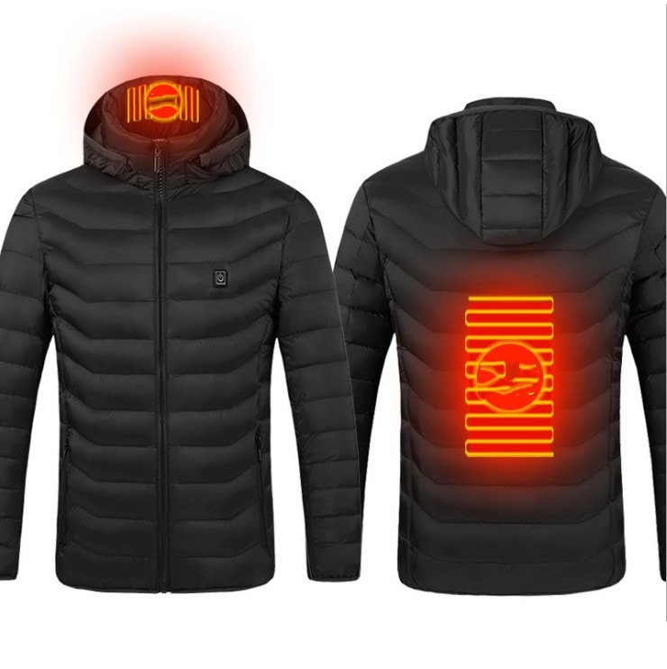 Winter Heated Jacket USB Electric Cotton Coat Zip-up Heater Thermal Clothing Heating Vest For Men view 12