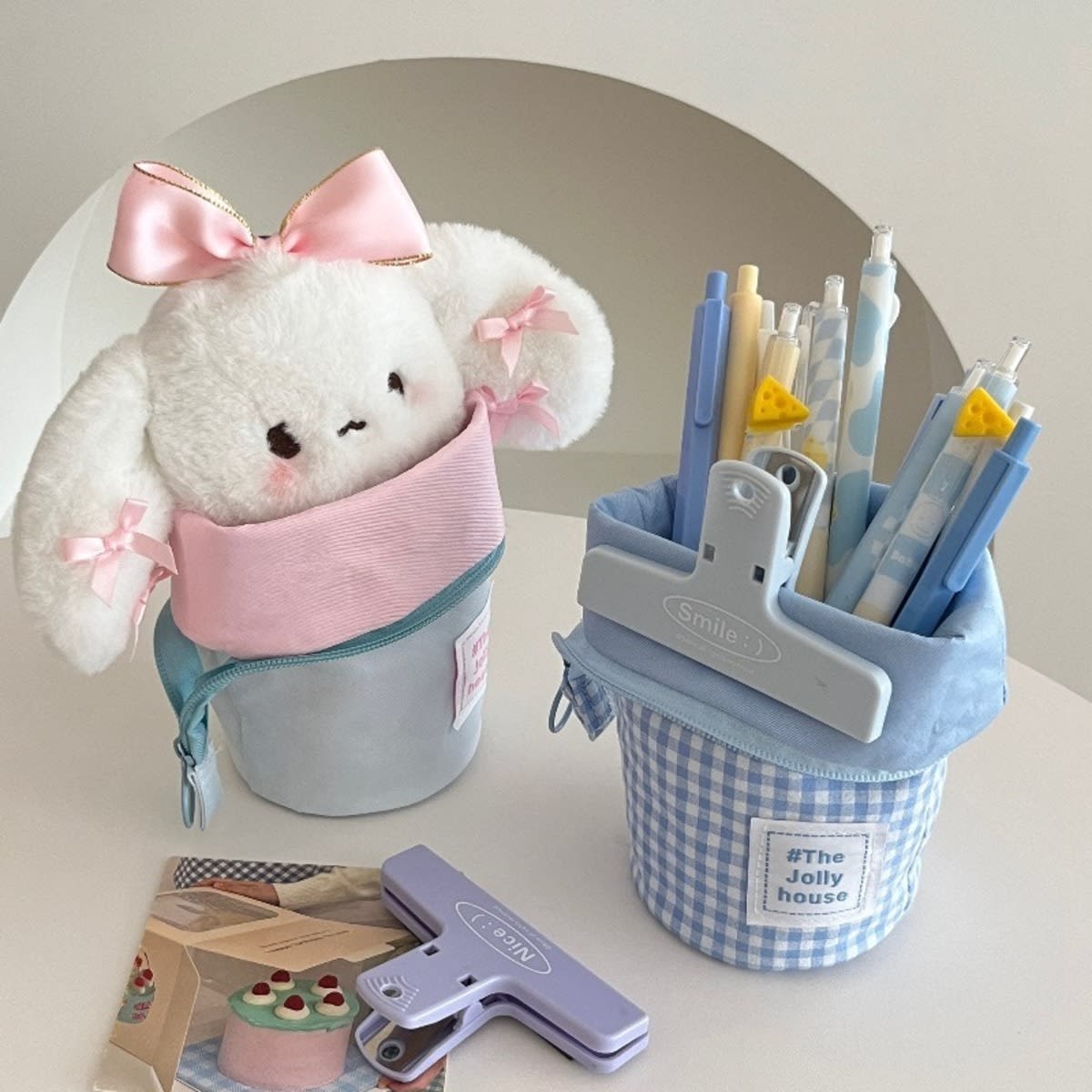 Foldable Standing Pencil Pen Case With Compartments Large Capacity Pencil Pouch Bag School Aesthetic Supplies For Girls Boys Adults view 10