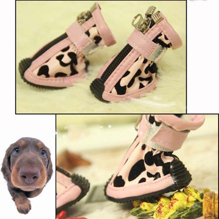 New Fashion PU Leopard Print Pet Shoes view 5