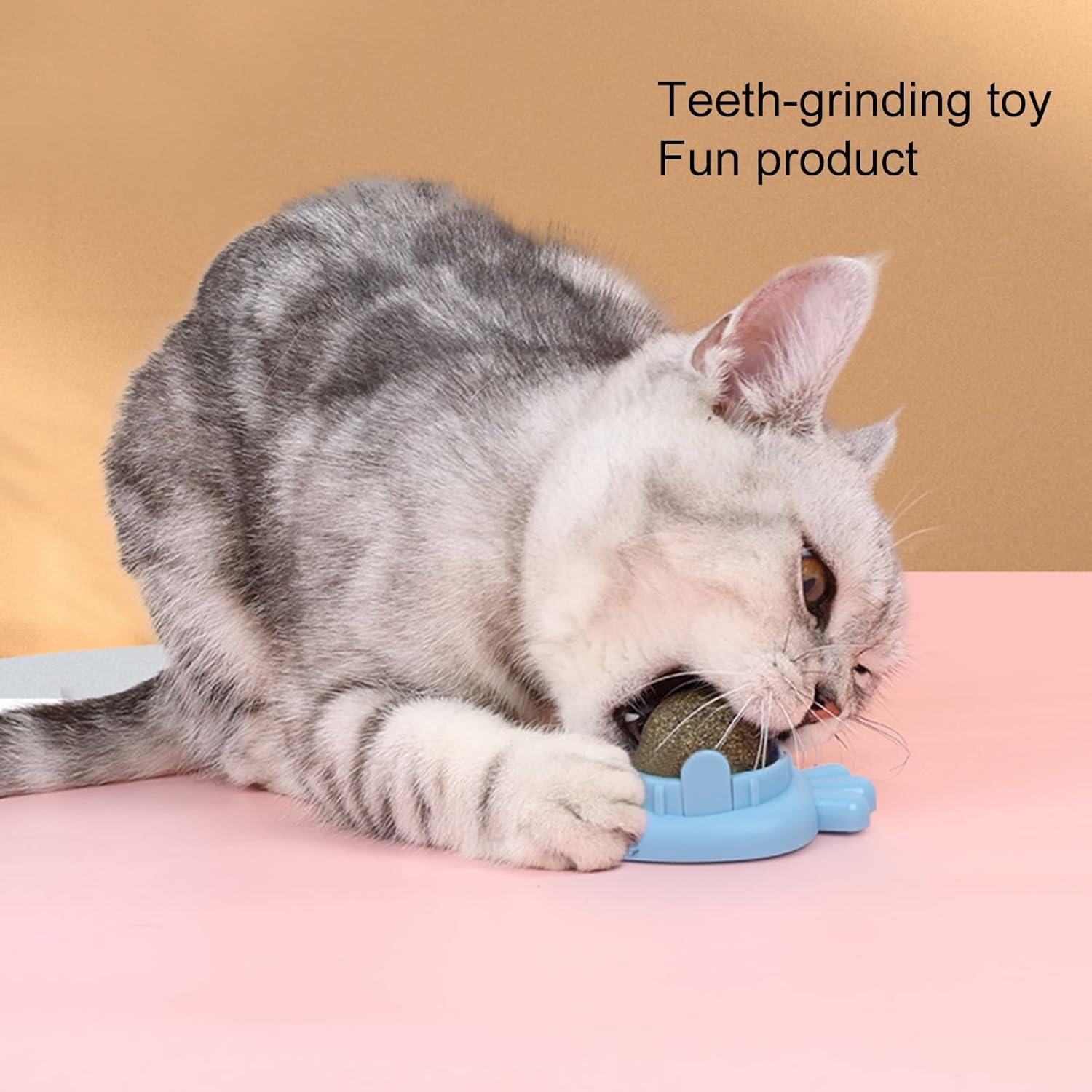 Catnip Toys Self Adhesive Carrot Shape Cat Catnip Balls Toy For Indoor Cat Cat Wall-mounted Mint Balls For Cat Teeth Cleaning Blue view 6