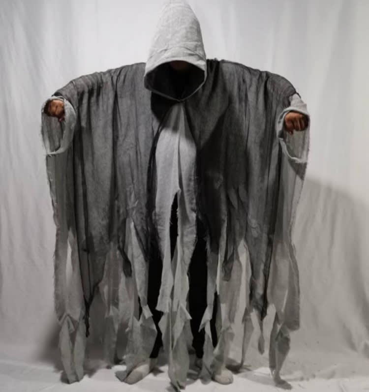 Unisex Halloween Ghost Dementors Cosplay Costume Gothic Horror Zombie Tattered Hooded Capes Day Of The Dead Party Props Cloaks view 7