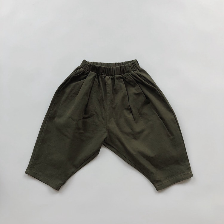 Children's Solid Color Casual Pants Casual Literary Style Elastic view 5
