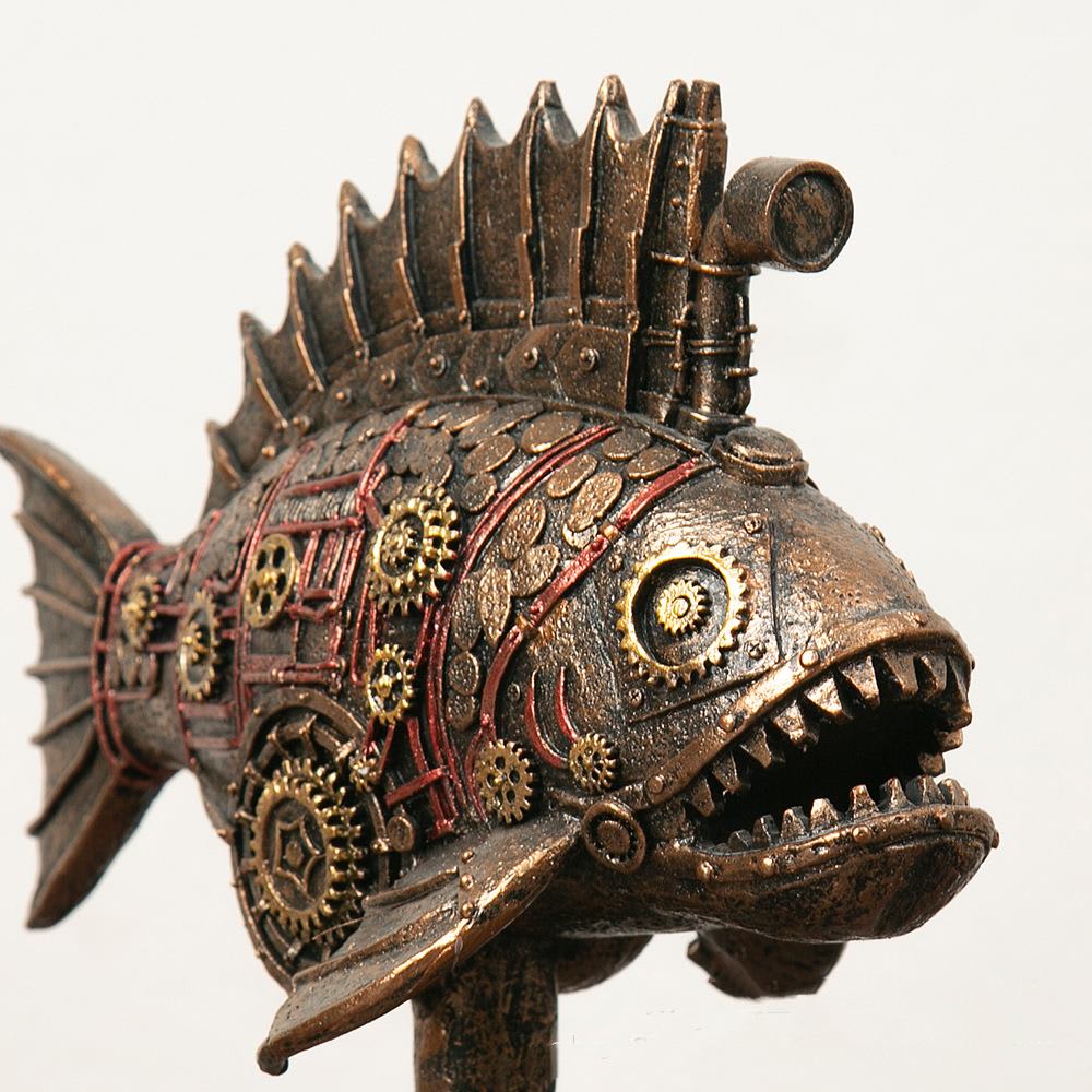 Retro Steampunk Style Black Whale Antique Copper Home Decor view 2