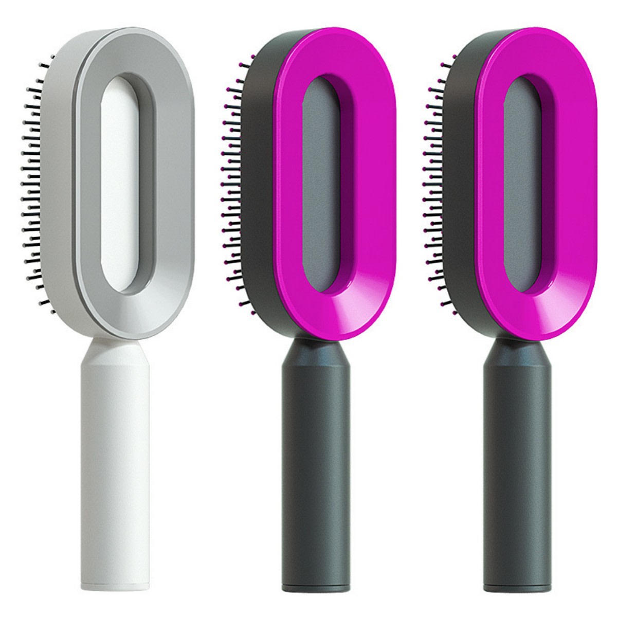 Self Cleaning Hair Brush For Women One-key Cleaning Hair Loss Airbag Massage Scalp Comb Anti-Static Hairbrush view 44