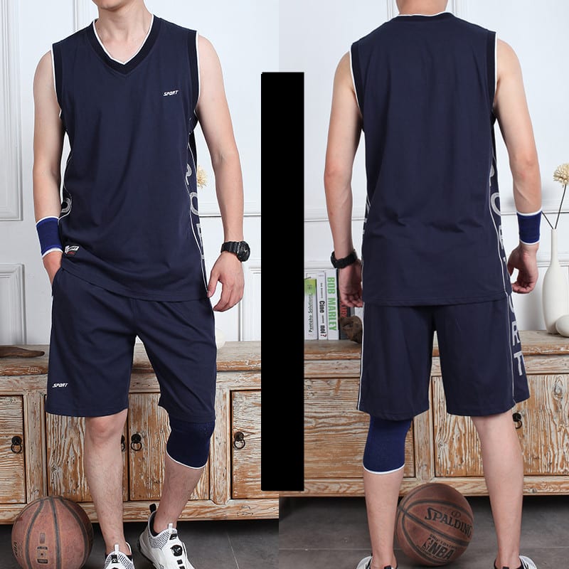 Basketball Sports Suit Men's Summer Casual Wear Sleeveless Thin Vest Running Suit Shorts Sportswear view 6
