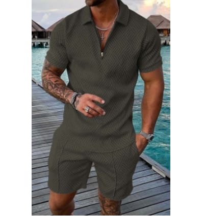 New Men's Summer Short Sleeve Shorts Casual Suit view 16