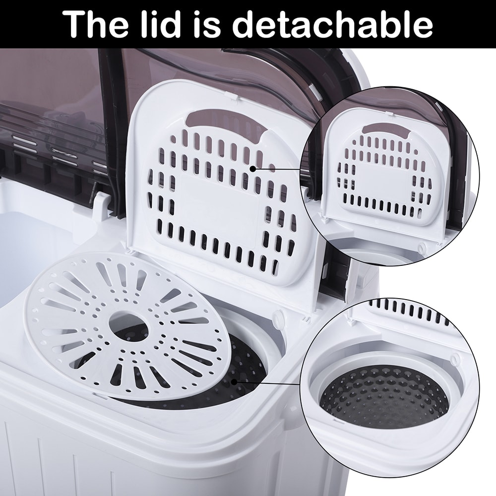 US XPB35-ZK35 14.3 Lb Washing Machine, Double Drum With Drain Pump, Plastic, Semi-Automatic view 7