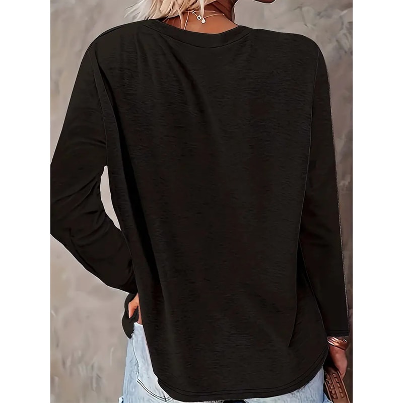Women's Floral Print Crewneck Casual Long Sleeve T Shirt Pullover Graphic Tee view 3