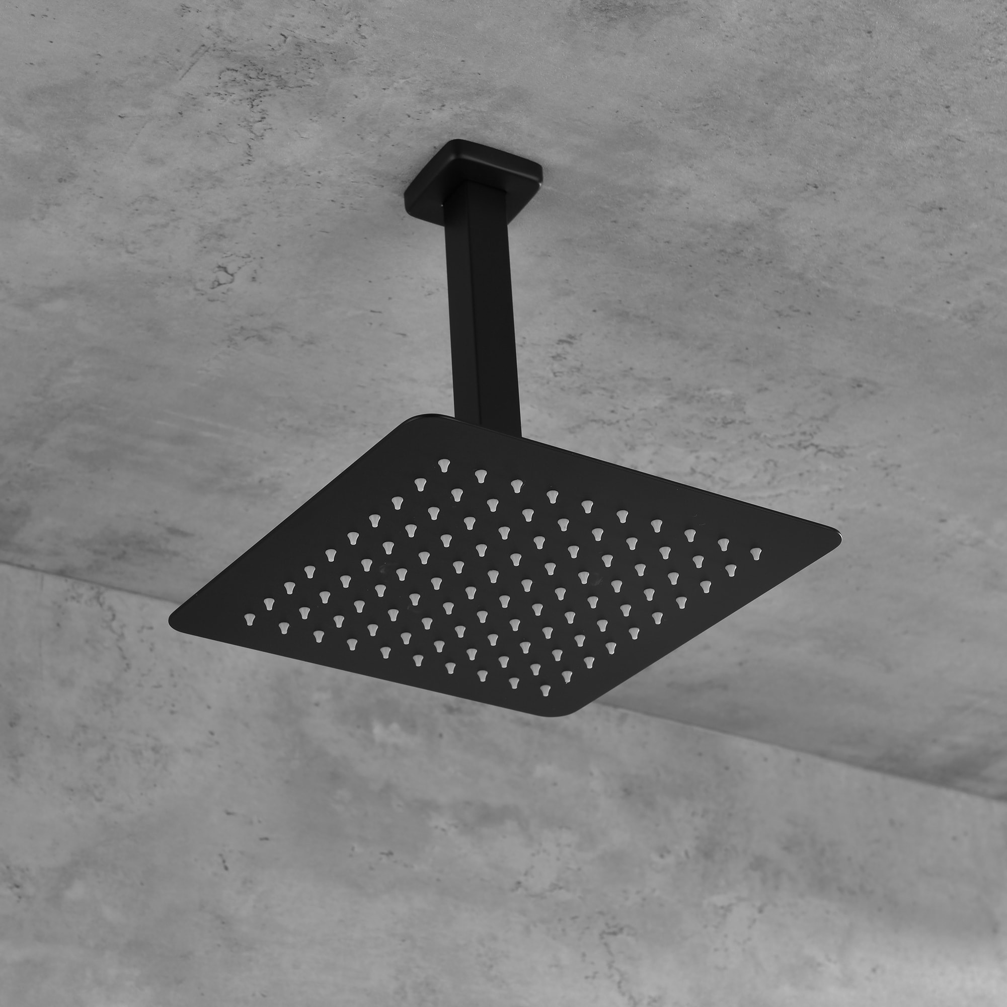 Matte Black Shower Set System Bathroom Luxury Rain Shower Combination Set Ceiling Mounted Showerhead Showerhead Faucet view 19
