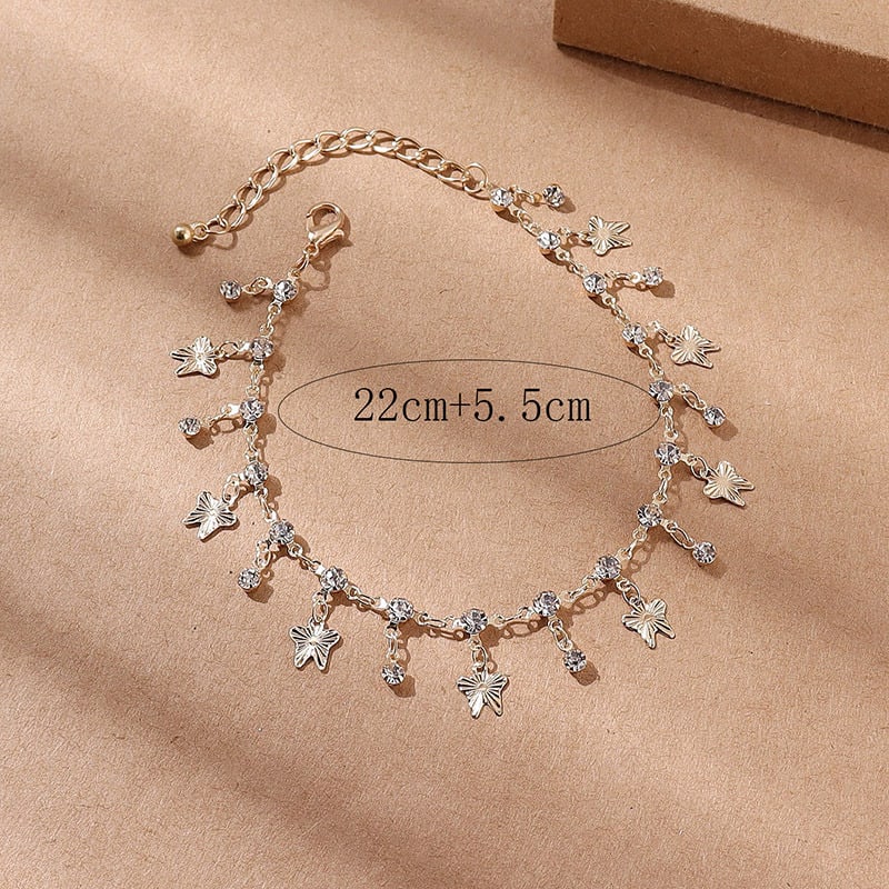 Butterfly Tassel Anklet Colorful Oil Necklace Flowers Leaves view 7