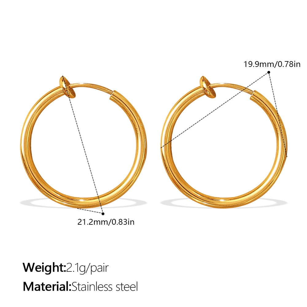 Retro Minimalist Geometric Round Earrings, Versatile And Unique Smooth Round Ear Cuffs view 10