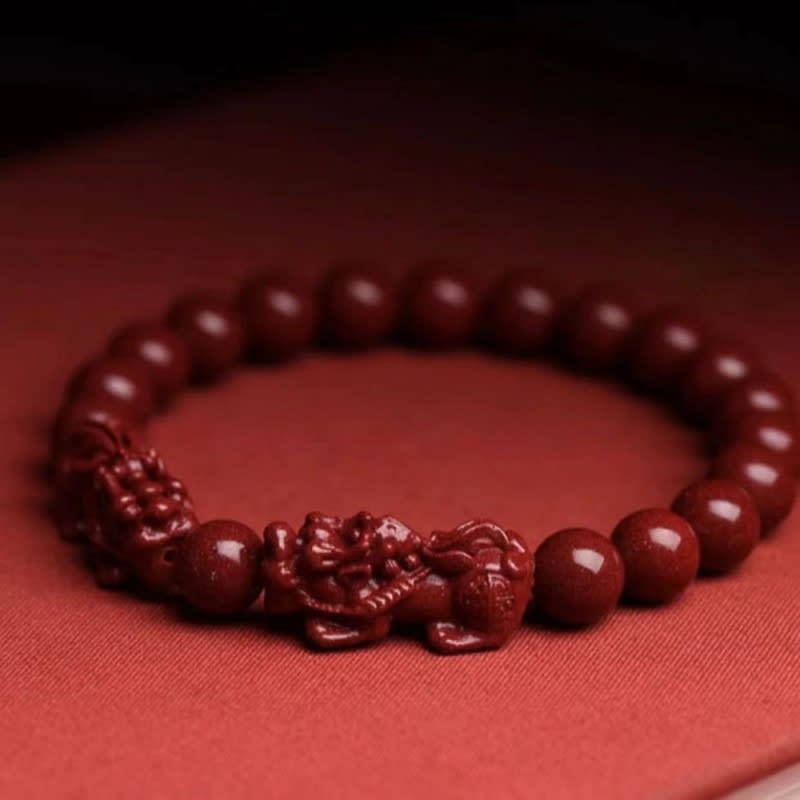 Cinnabar Double Pixiu Bracelet view 4