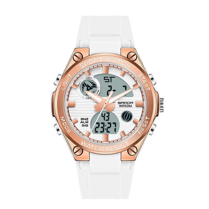 Men's Dual Display Waterproof Luminous Couple Sports Electronic Watch view 17