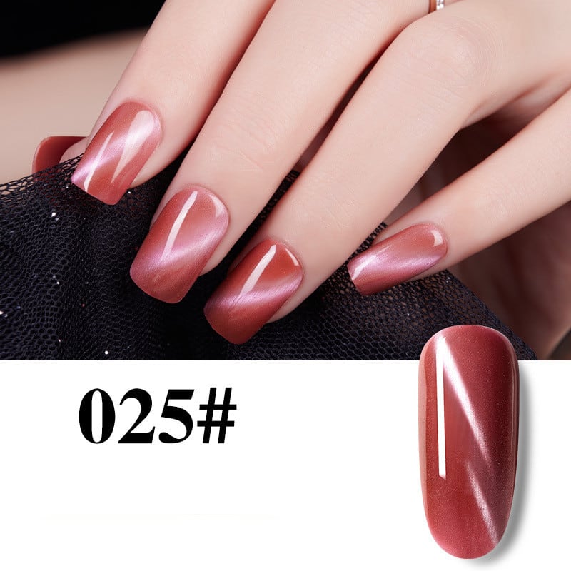 Flame Red Cat Eye Gel Enhancements view 3